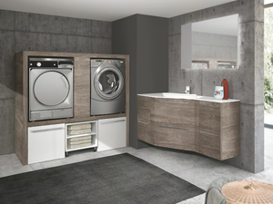 STORE EXCELLENT 01 - Wall-mounted wooden laundry room cabinet - Cabinet by Gruppo Geromin