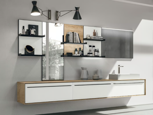 SUITE 03 - Wall-mounted wooden vanity unit with drawers - Washbasin cabinet by Gruppo Geromin
