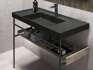 VERA - Console ceramic washbasin - Washbasin by Gruppo Geromin