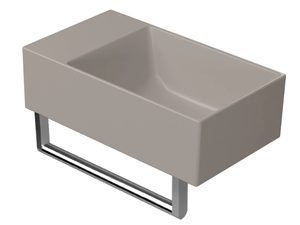 COLOR ELEMENTS 40X23 - Rectangular ceramic washbasin with towel rail - Washbasin by GSI ceramica