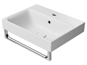 COLOR ELEMENTS 50X40 - Wall-mounted rectangular ceramic washbasin with overflow - Washbasin by GSI ceramica