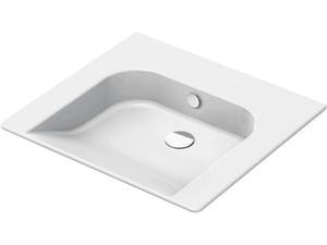 COMMUNITY 60X55 - Wall-mounted rectangular ceramic washbasin - Washbasin by GSI ceramica