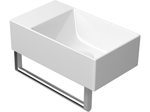 KUBE X 40X23 - Countertop rectangular wall-mounted ceramic handrinse basin - Washbasin by GSI ceramica
