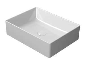 KUBE X 50X37 - Countertop rectangular single ceramic washbasin - Washbasin by GSI ceramica