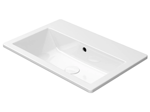 KUBE X 58X40 - Inset rectangular ceramic washbasin with overflow - Washbasin by GSI ceramica