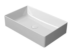 KUBE X 60X37 - Countertop rectangular single ceramic washbasin - Washbasin by GSI ceramica