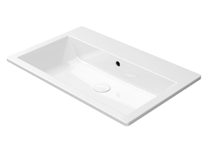 KUBE X 70X46 - Inset rectangular ceramic washbasin with overflow - Washbasin by GSI ceramica