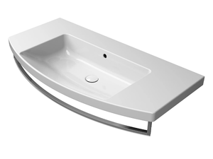 NORM 100X52 - Single ceramic washbasin with towel rail - Washbasin by GSI ceramica