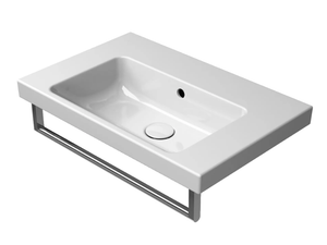 NORM 60X40 - Rectangular single ceramic washbasin with towel rail - Washbasin by GSI ceramica