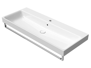 NUBES 120X50 - Rectangular ceramic washbasin with towel rail - Washbasin by GSI ceramica