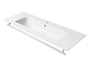PURA 122X46 - Rectangular washbasin with towel rail - Washbasin by GSI ceramica