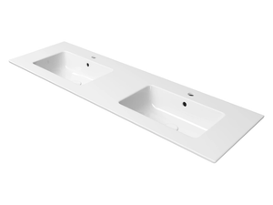 PURA 142X46 - Double inset ceramic washbasin - Washbasin by GSI ceramica