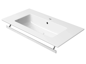 PURA 82X46 - Rectangular washbasin with towel rail - Washbasin by GSI ceramica