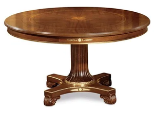 CLASSICO 1189 - Round solid wood table with 4-star base - Table by Guerra Vanni