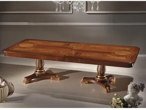 CLASSICO 1207 - Rectangular solid wood table with 3-star base - Table by Guerra Vanni