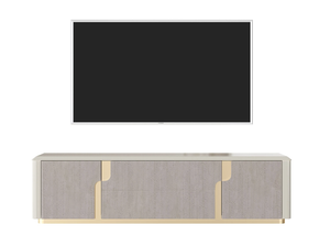 CLIZIA - Low wood veneer TV cabinet with doors - Cabinet by Guerra Vanni