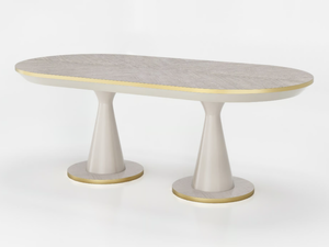 FRIDA - Oval wood veneer table - Table by Guerra Vanni