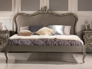 LAUREN - Solid wood double bed with upholstered headboard - Bed frame by Guerra Vanni