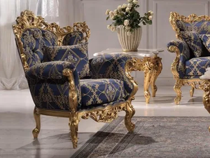 MARIA - Tufted fabric armchair with armrests - Armchair by Guerra Vanni