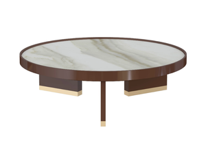 VULCANO - Low coffee table with ceramic top and wood base - Coffee table by Guerra Vanni