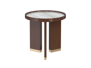 VULCANO - Round coffee table with ceramic top and wood base - Coffee table by Guerra Vanni