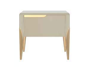 ZEFIRO GOLD - Rectangular wood veneer bedside table with drawers - Side table by Guerra Vanni