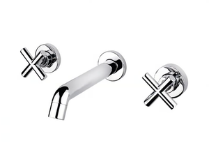 VERA - 3 hole wall-mounted washbasin tap with aerator - Tap by GUGLIELMI RUBINETTERIE