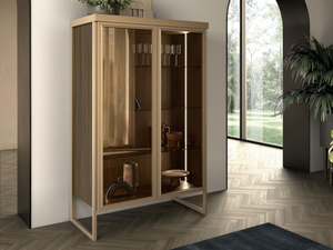 BARON - Aluminium display cabinet with integrated lighting - Cabinet by Guzzini & Fontana