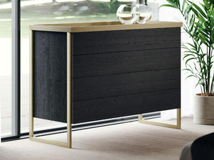 MISTY TRAY - Aluminium and wood chest of drawers - drawer by Guzzini & Fontana