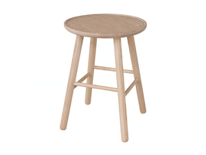 ZIGZAG 660BL - Ash stool with footrest - Stool by Hans K