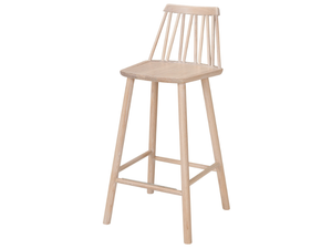 ZIGZAG 660BL - Ash stool with footrest - Stool by Hans K
