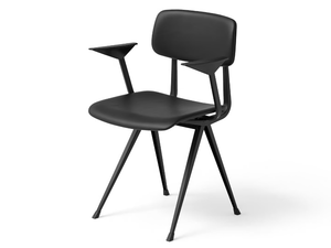 RESULT - Upholstered leather chair with armrests - Chair by Hay