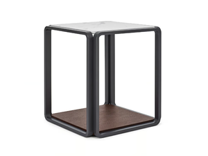 ANGLE - Square side table with storage space - Coffee table by HC28