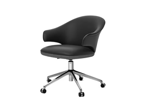 ERIKA - Upholstered leather chair with armrests with 5-spoke base - Chair by HC28