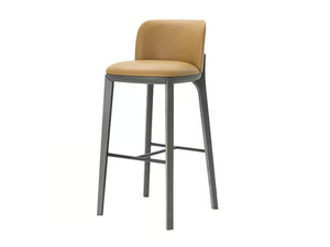 ERIKA - Upholstered leather kitchen stool with footrest - Stool by HC28