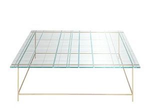GRASSI - Low square glass coffee table - Coffee table by HC28