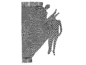 BLACK AND WHITE PEOPLE PATTERN - Custom handmade rug - Rug by HENZEL STUDIO