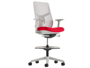 VERUS - Height-adjustable resin office stool with footrest - Stool by Herman Miller