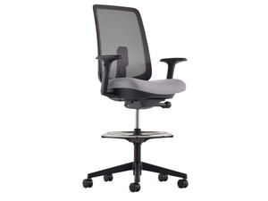 VERUS - Mesh office stool with Armrests with 5-Spoke base - Stool by Herman Miller