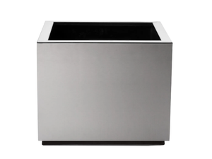 STEEL - Low square stainless steel plant pot with automatic watering - Accessories by Hobby Flower