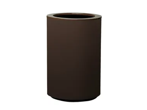 STEEL PLUS - High round stainless steel plant pot with automatic watering - Accessories by Hobby Flower