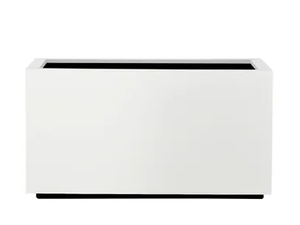 STEEL PLUS - Low rectangular stainless steel plant pot with automatic watering - Accessories by Hobby Flower