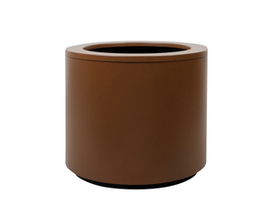URBAN - Low round stainless steel plant pot with automatic watering - Accessories by Hobby Flower