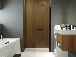 ALARIS - Niche glass shower cabin with hinged door - Door by Hoesch