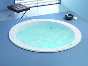 DREAMSCAPE - Hydromassage built-in round acrylic bathtub - Bathtub by Hoesch