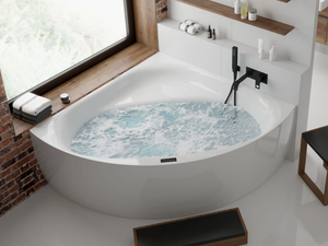ISENSI - Hydromassage corner acrylic bathtub - Bathtub by Hoesch