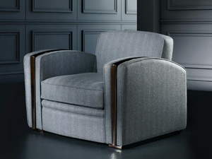 FLANELLE - Upholstered sectional armchair with armrests - Armchair by HUGUES CHEVALIER