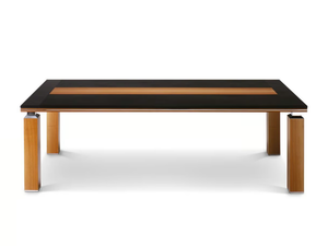 ARES - Rectangular leather and melamine-faced chipboard office desk - Desk by i 4 Mariani