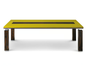 ARES - Rectangular melamine-faced chipboard meeting table with leather top - Table by i 4 Mariani