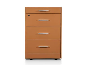 ARES - Tanned leather-lined office drawer unit with lock - drawer by i 4 Mariani